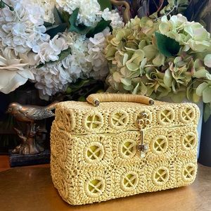 Vintage! Italian Handcrafted Woven Top Handle Structured Mini Bag
